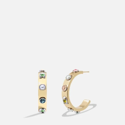 Earrings*Coach Pearl Charms Gold-Plated Earrings