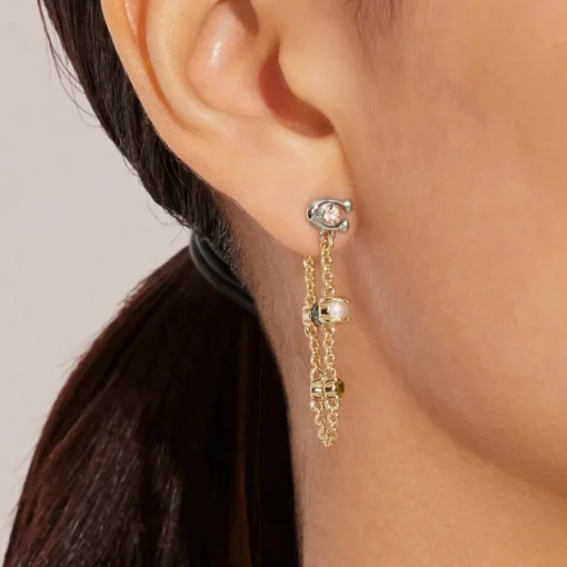 Jewellery Sets*Coach Pearl Charms Gold-Plated Earrings