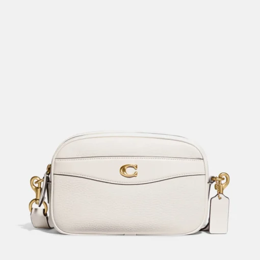 Crossbody Bags*Coach Pebbled Leather Camera Bag Chalk