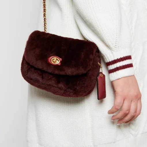 Shoulder Bags*Coach Pillow Madison 18 Quilted Shearling Shoulder Bag