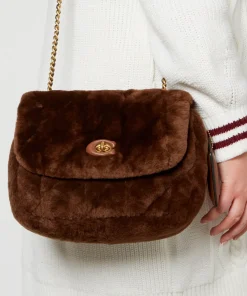 Shoulder Bags*Coach Pillow Madison 18 Quilted Shearling Shoulder Bag