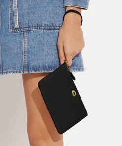 Home Accessories*Coach Polished Pebble Small Leather Wristlet Purse