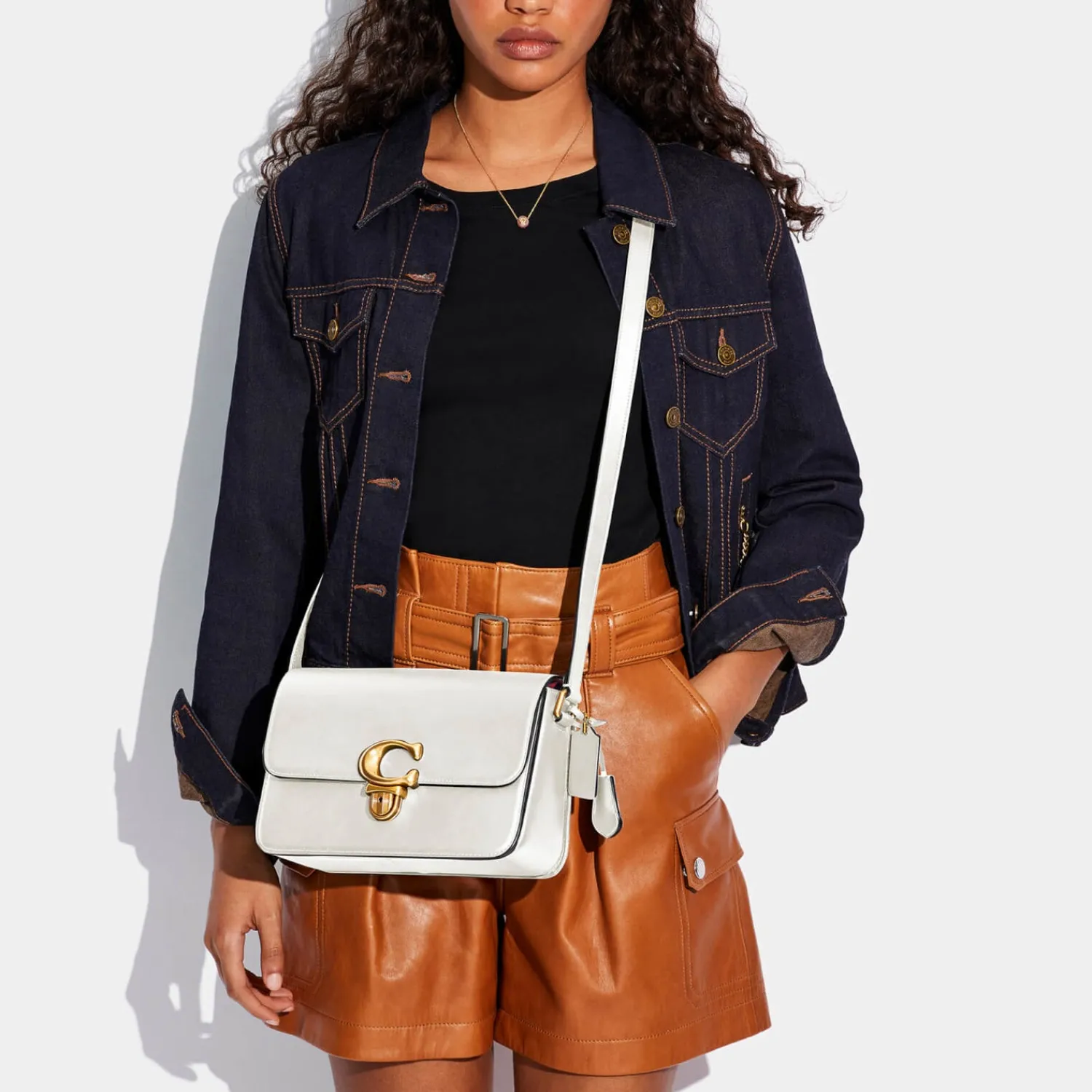 Shoulder Bags*Coach Studio Leather Shoulder Bag Chalk