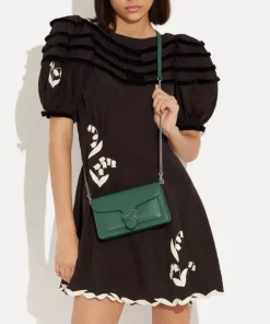 Shoulder Bags*Coach Tabby Chain Leather Clutch Bag