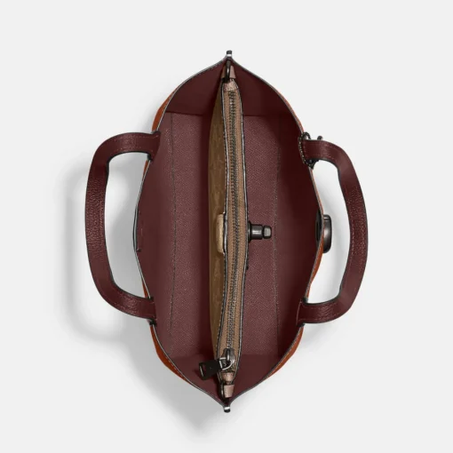 Tote Bags*Coach Willow Colour-Block Leather Tote Bag 1941 Saddle Multi