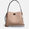 Bucket Bags*Coach Willow Leather Bucket Bag Taupe Multi