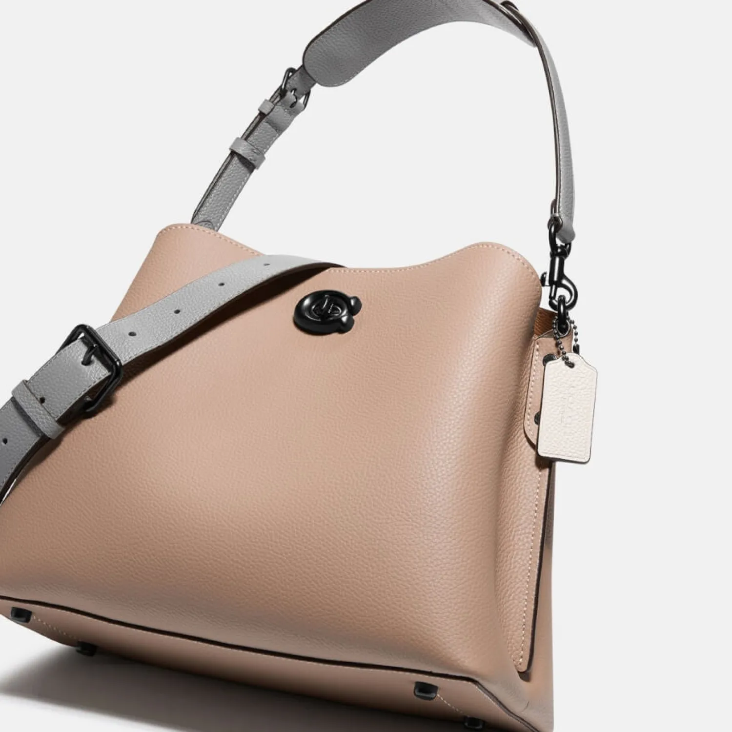 Bucket Bags*Coach Willow Leather Bucket Bag Taupe Multi