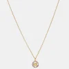 Necklaces*Coach Women's C Multi Crystal Necklace - Gold/Pink Multi