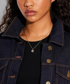 Necklaces*Coach Women's C Multi Crystal Necklace - Gold/Pink Multi