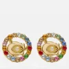 Jewellery Sets*Coach Women's C Multi Stud Earrings - Gold/Multicolor