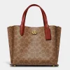 Tote Bags*Coach Women's Coated Canvas Signature Willow Tote Bag 24 - Tan Rust