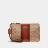 Home Accessories*Coach Women's Colorblock Coated Canvas Small Wristlet - Tan Rust