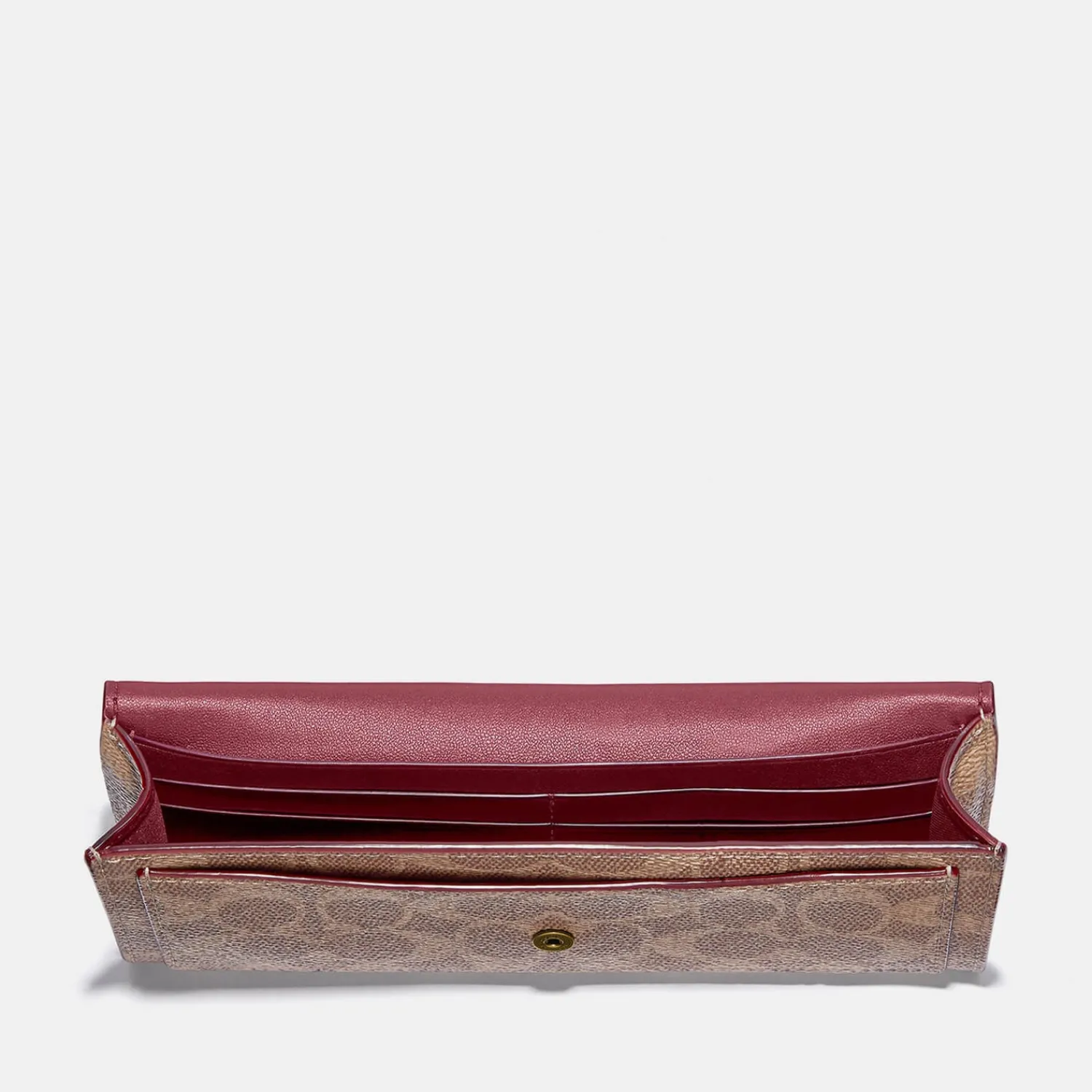 Purses And Cardholders*Coach Women's Colorblock Signature Wyn Soft Wallet - Tan Rust