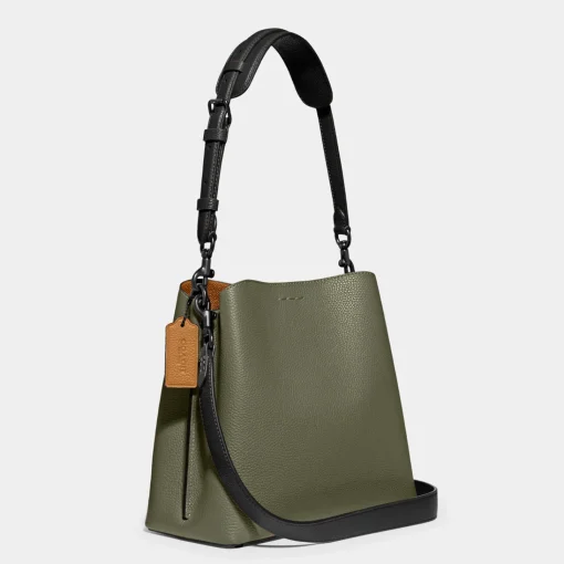 Bucket Bags*Coach Women's Colorblock Willow Bucket Bag - Army Green Multi