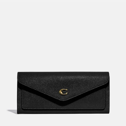 Purses And Cardholders*Coach Women's Crossgrain Leather Soft Wallet - Li/ Black