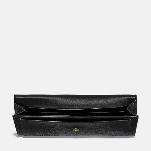 Purses And Cardholders*Coach Women's Crossgrain Leather Soft Wallet - Li/ Black