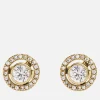 Earrings*Coach Women's Halo Pave 2 In 1 Stud - Gold/Clear