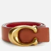 Belts*Coach Women's 32Mm C Reversible Belt - Tan/Red 1941 Saddle