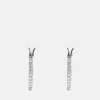 Earrings*Coach Women's Pave Huggie Earrings - Sv/Clear