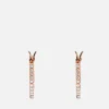 Earrings*Coach Women's Pave Huggie Earrings - Ro/Peach