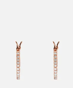 Earrings*Coach Women's Pave Huggie Earrings - Ro/Peach