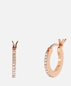 Earrings*Coach Women's Pave Huggie Earrings - Ro/Peach