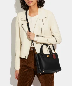 Tote Bags*Coach Women's Polished Pebble Willow Tote Bag 24 - Black