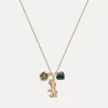 Necklaces*Coach Women's Rexy Heart Charm Pendant Necklace - Gold/Green