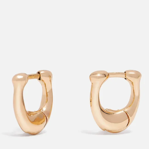 Earrings*Coach Women's Signature Huggie - Gold