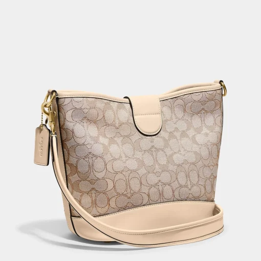 Bucket Bags*Coach Women's Signature Jacquard Tali Bucket Bag - Ivory