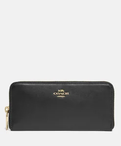Purses And Cardholders*Coach Women's Signature Zip Wallet - Gold/Black