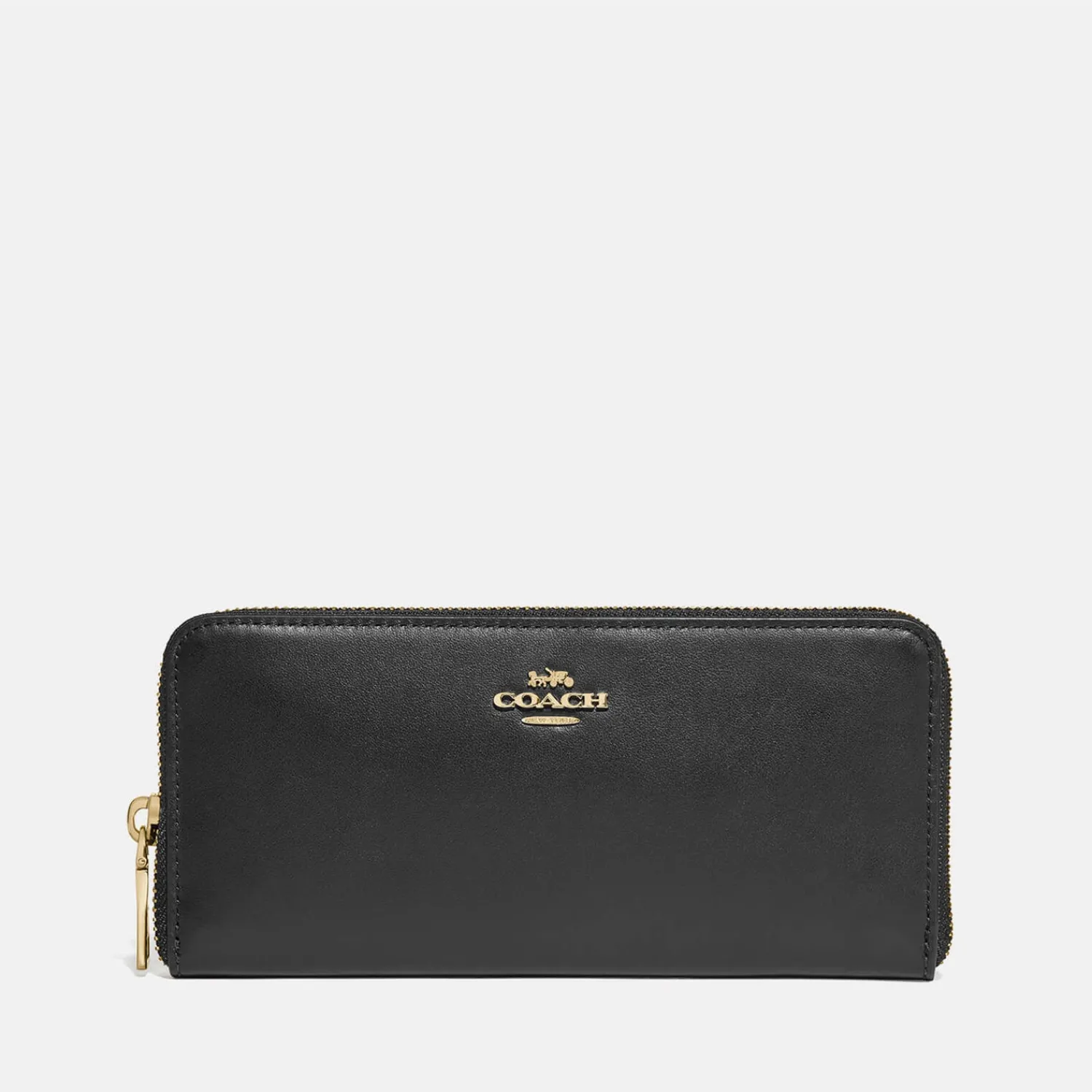 Purses And Cardholders*Coach Women's Signature Zip Wallet - Gold/Black