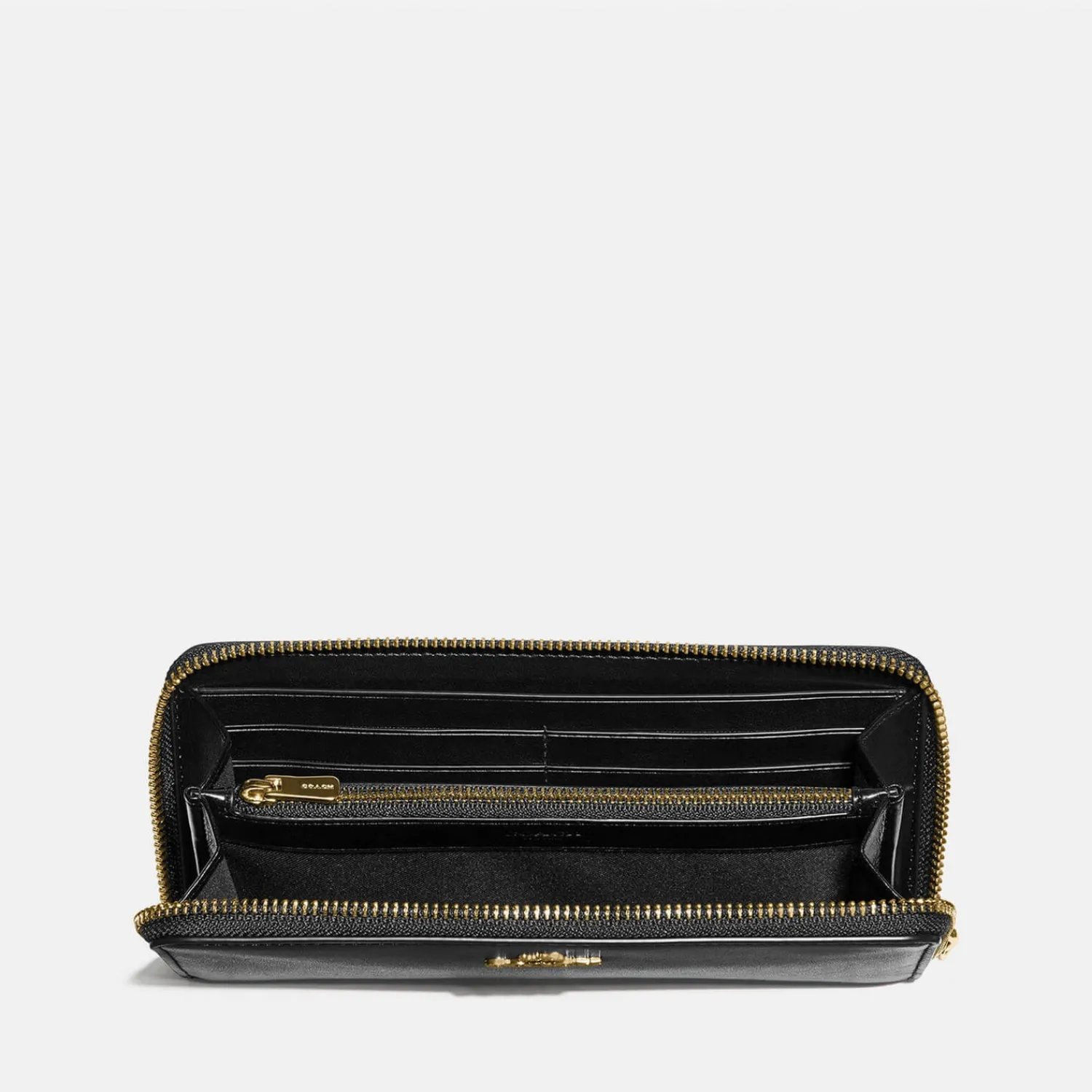 Purses And Cardholders*Coach Women's Signature Zip Wallet - Gold/Black