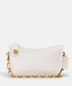 Shoulder Bags*Coach Women's Glovetanned Leather Swinger Bag - Chalk