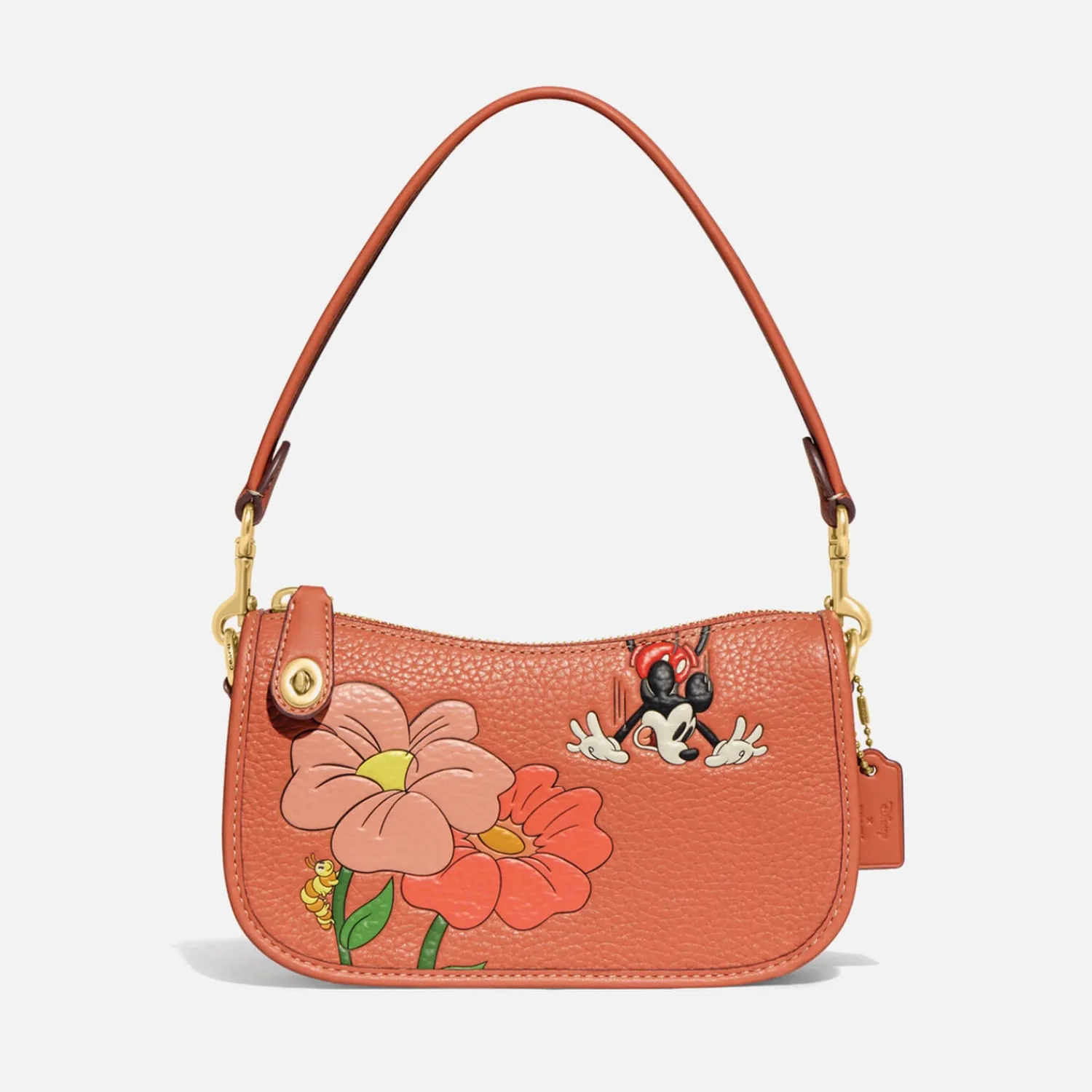 Shoulder Bags*Coach X Disney Mickey And Flowers Leather Shoulder Bag