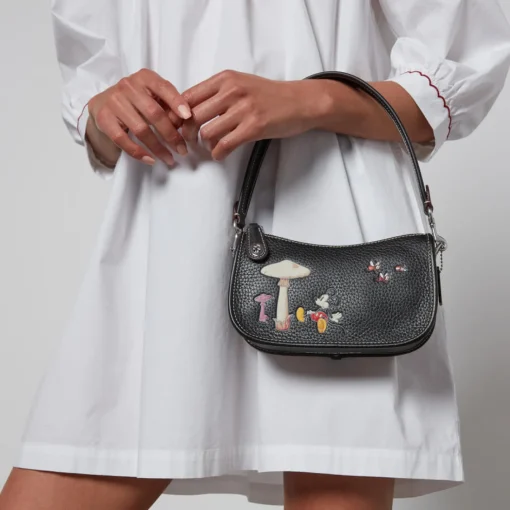 Shoulder Bags*Coach X Disney Mickey And Flowers Leather Shoulder Bag