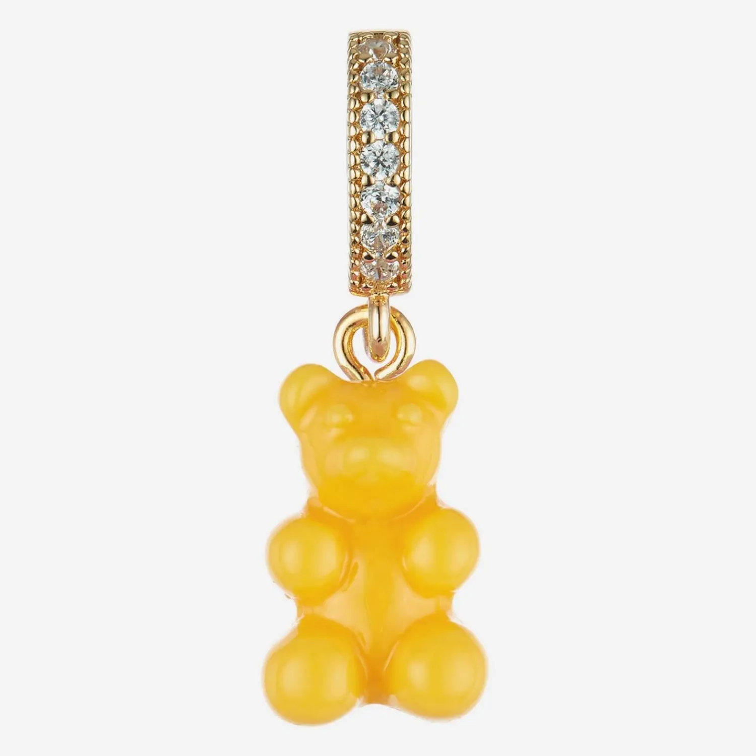 Necklaces*Crystal Haze Women's Pave Nostalgia Bear Pendant - New York Taxi Yellow