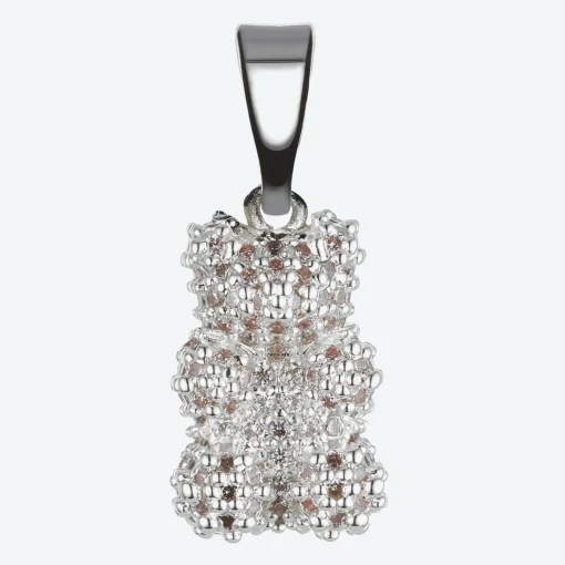 Necklaces*Crystal Haze Women's Pave Nostalgia Bear - Silver