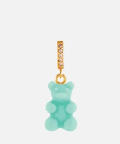 Earrings*Crystal Haze Women's Pave Nostalgia Single Bear Hoop - Havana