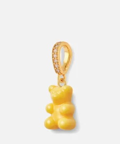 Necklaces*Crystal Haze Women's Pave Nostalgia Bear Pendant - New York Taxi Yellow