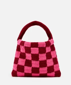 Shoulder Bags*Damson Madder Checkerboard Crochet Bag