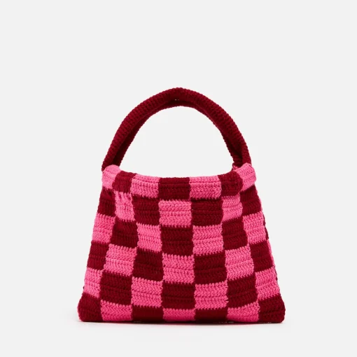 Shoulder Bags*Damson Madder Checkerboard Crochet Bag