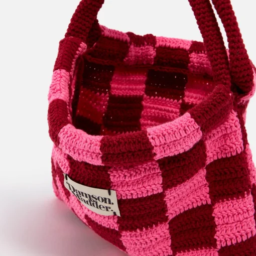 Shoulder Bags*Damson Madder Checkerboard Crochet Bag