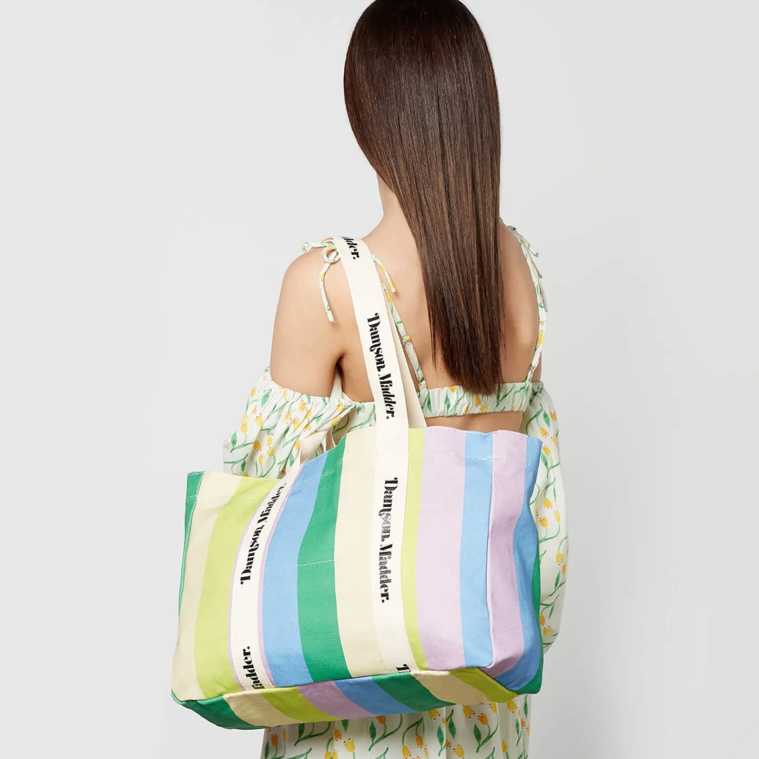 Tote Bags*Damson Madder Striped Cotton-Canvas Beach Bag