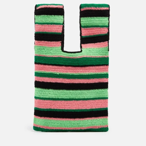 Shoulder Bags*Damson Madder Striped Crochet Bag