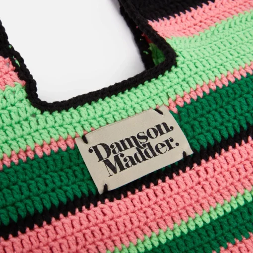 Shoulder Bags*Damson Madder Striped Crochet Bag