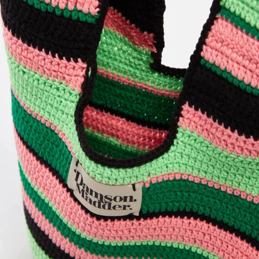 Shoulder Bags*Damson Madder Striped Crochet Bag