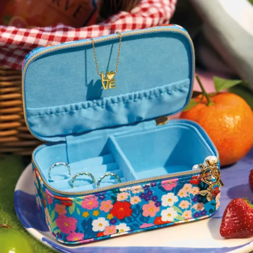 Jewellery Stands & Boxes*Estella Bartlett Bright Blue Floral Print Cotton Jewellery Box
