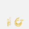 Earrings*Estella Bartlett Double Illusion Gold-Tone And Pearl Hoop Earrings
