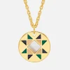 Necklaces*Estella Bartlett Gold-Plated Quilted Pattern Round Pendant